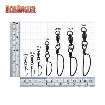 Rite Angler heavy duty DWE Snap Swivel size chart